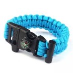 survival bracelet with compass – aqua