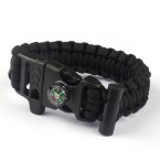 survival bracelet with compass – black