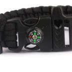 survival bracelet with compass – black close