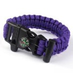 survival bracelet with compass – purple