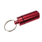 waterproof pill box keychain – red