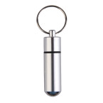 waterproof pill box keychain – silver 2