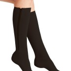 Open Toe Zip Up Compression Socks – Black