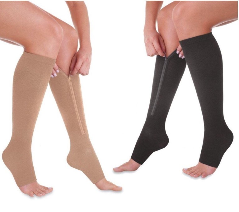 Open Toe Zip Up Compression Socks – hero