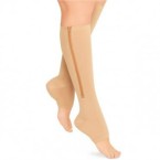 Open Toe Zip Up Compression Socks – nude