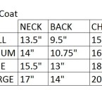 Raincoat – sizing