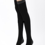 open toe over the knee slimming socks – black