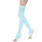 open toe over the knee slimming socks – green