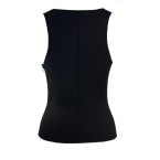 side zip under bust vest – black – back