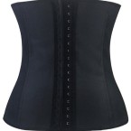 steel boned latex corset – black