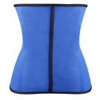 steel boned latex corset – blue back