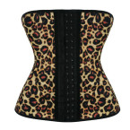 steel boned latex corset – gold leopard 2 new