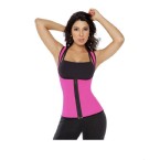 under bust zippered training vest – pink