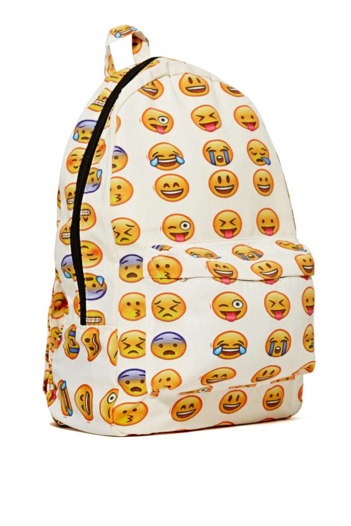 backpack – white emoji side