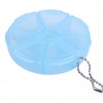 round travel pill organizer keychain – blue 4