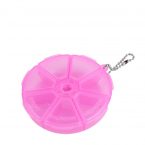 round travel pill organizer keychain – pink 2