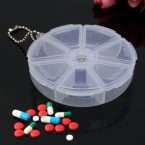 round travel pill organizer keychain – white 3